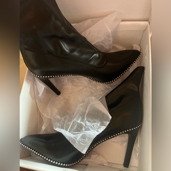 Bar III Womens Melanay Booties Black Sock Heels - Picture 6 of 7